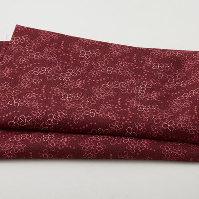 Mariakerke - Dotty Floral Texture Burgundy 2 Yard Cut
