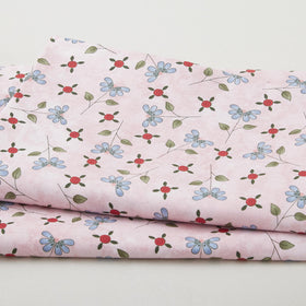 Pocket Full Of Posies - Tossed Flowers And Buds Light Pink 2 Yard Cut