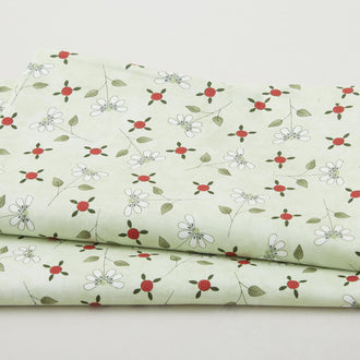 Pocket Full Of Posies - Tossed Flowers And Buds Green 2 Yard Cut