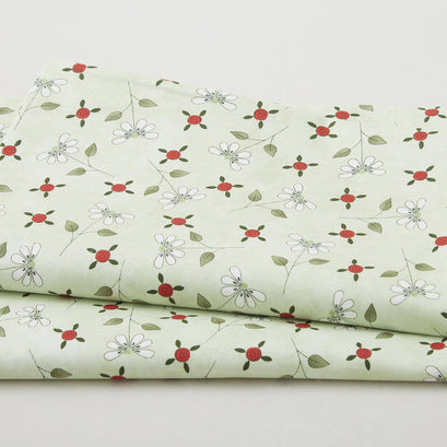 Pocket Full Of Posies - Tossed Flowers And Buds Green 2 Yard Cut