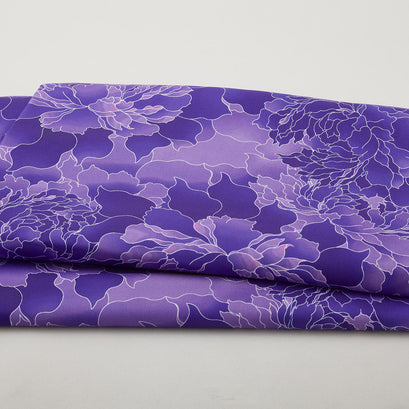 Monochromatic Peony 118" Wide Back - Deep Purple Digitally Printed 3 Yard Cut