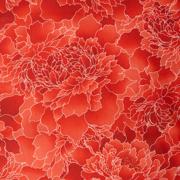 Monochromatic Peony 118" Wide Back - Flame 3 Yard Cut