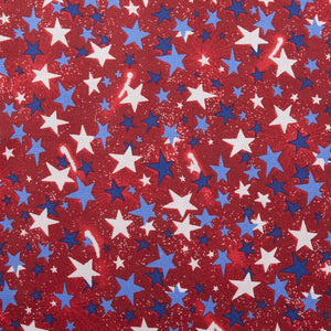 Star Power 108" - Multi Colored Stars Red 108" Wide 3 Yard Cut
