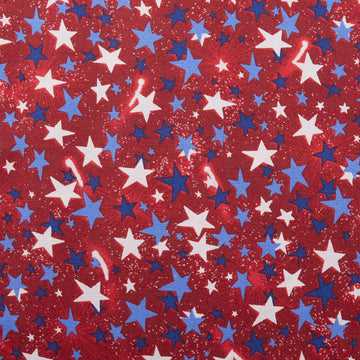 Star Power 108" - Multi Colored Stars Red 108" Wide 3 Yard Cut