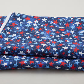 Star Power 108" - Multi Colored Stars Navy 108" Wide 3 Yard Cut