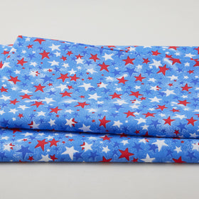 Star Power - Red Stars on Blue 108" Wide 3 Yard Cut