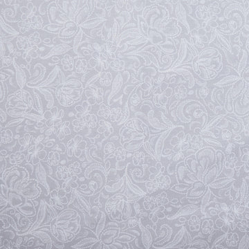 Stylized Garden - Delicate Floral Grey 108" Wide 3 Yard Cut