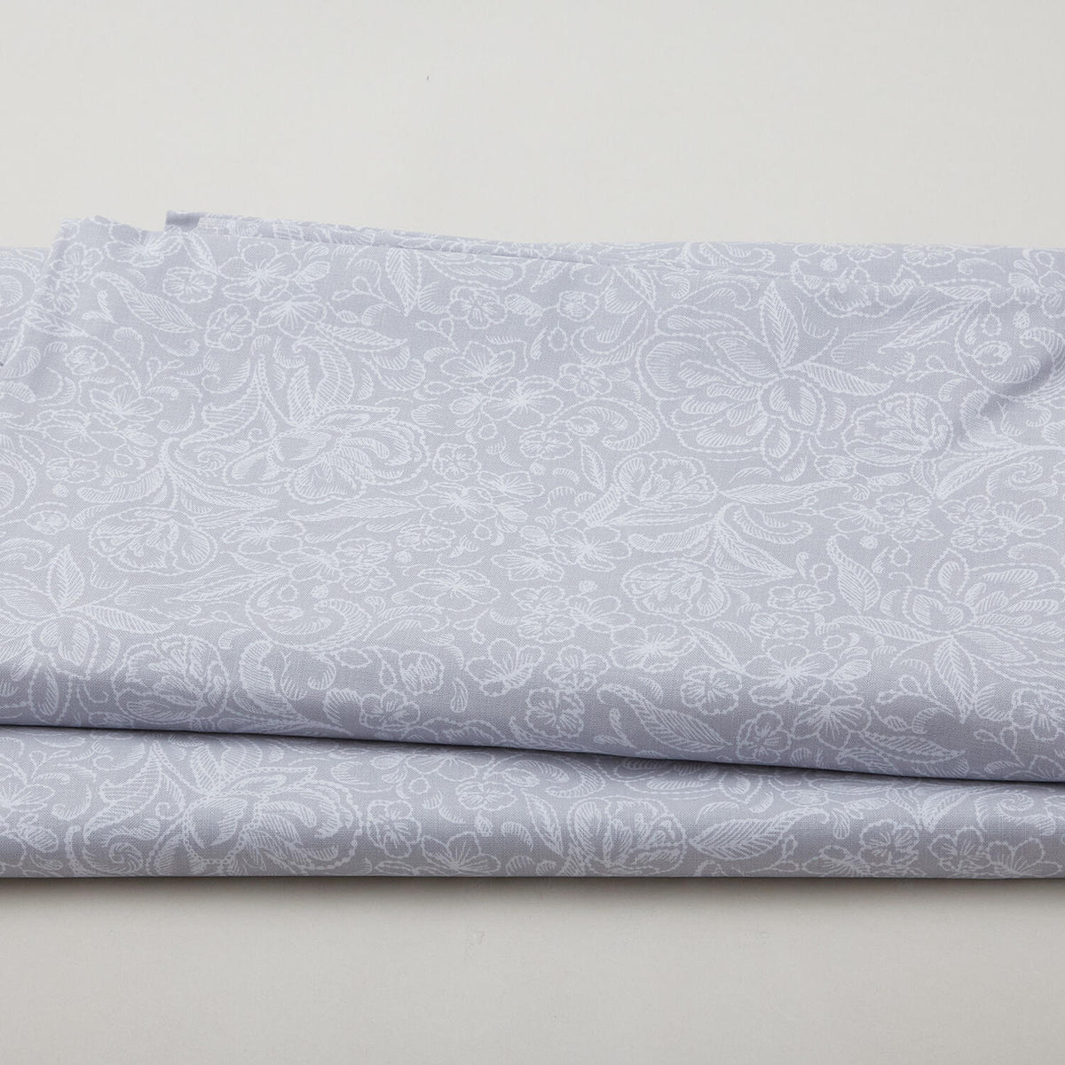 Stylized Garden - Delicate Floral Grey 108" Wide 3 Yard Cut