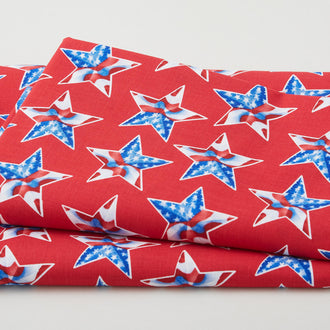 Wings of Freedom - Tossed Stars Red 2 Yard Cut