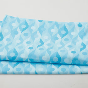 Geo Dots 108" - Dots on Flowing Lines Aqua 3 Yard Cut
