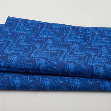 Whirlwind 118" - Wavy Lines Navy 3 Yard Cut