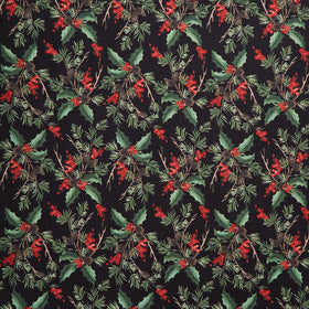 Berry Chic - Holly Bouquet Black 108" Wide Backing