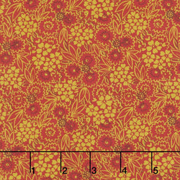 Baubles and Balsam - Pressed Flowers Cranberry Yardage