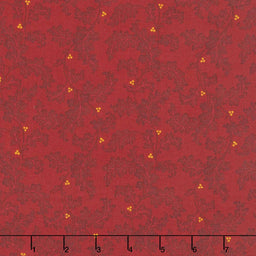 Baubles and Balsam - Leafy Vines Cranberry Yardage
