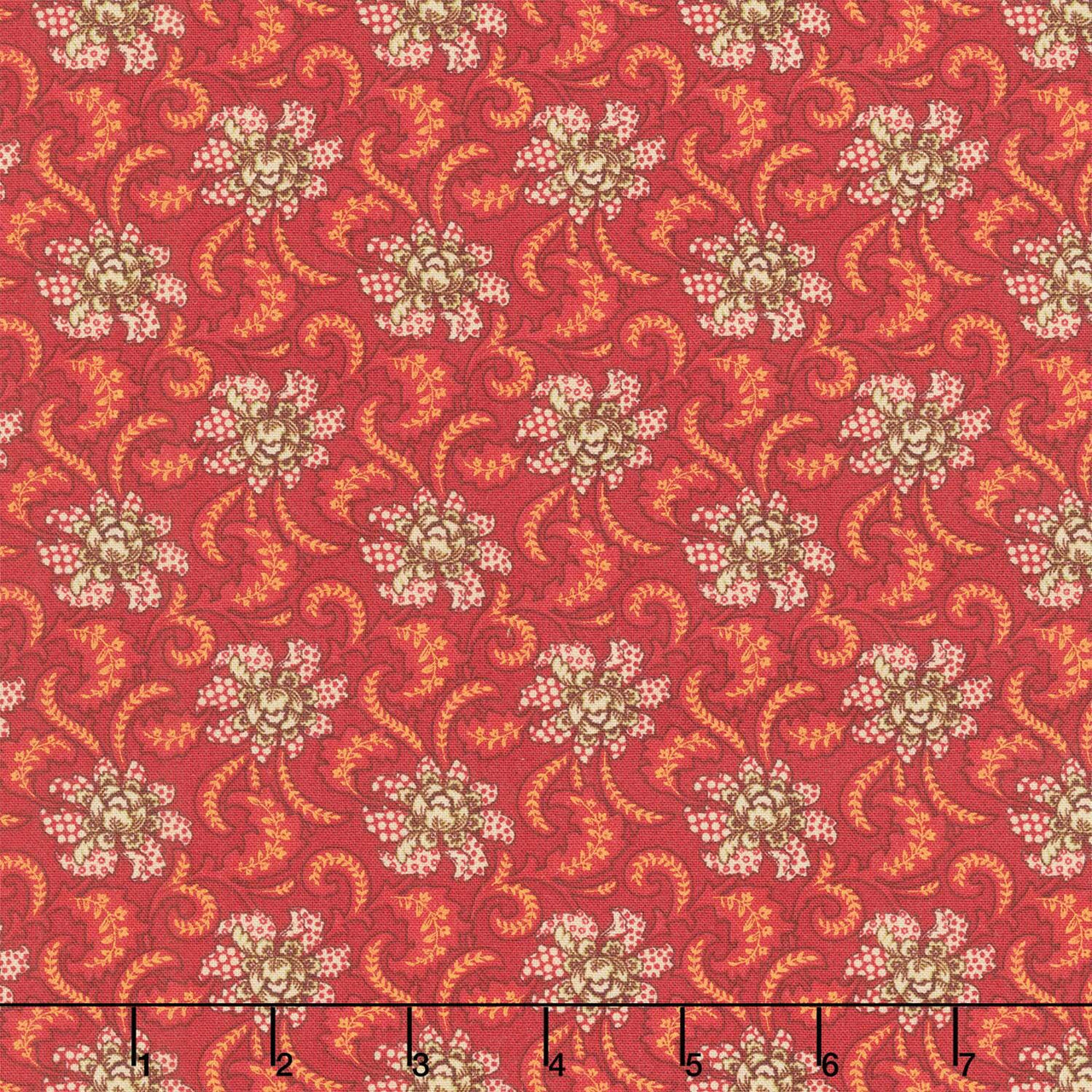 Baubles and Balsam - Holiday Foulard Cranberry Yardage