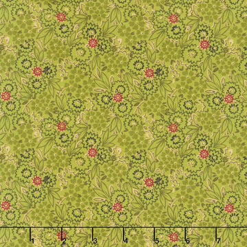 Baubles and Balsam - Pressed Flowers Evergreen Yardage