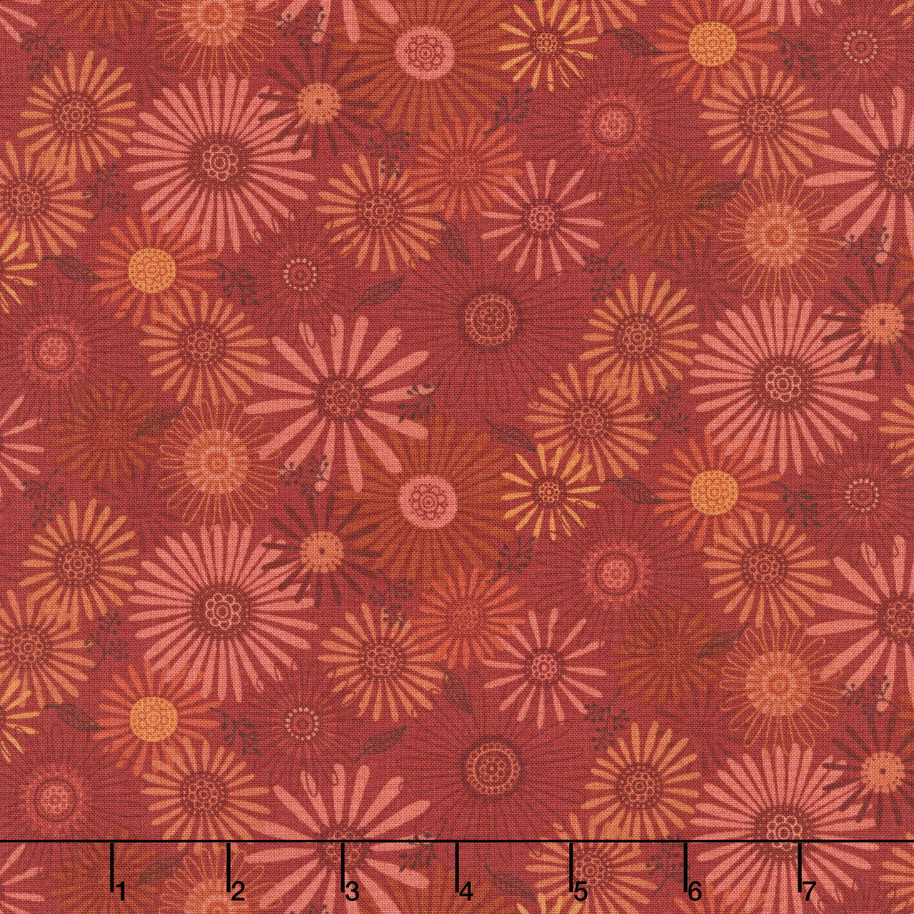 Thistle and Rye - Daisy Red Yardage