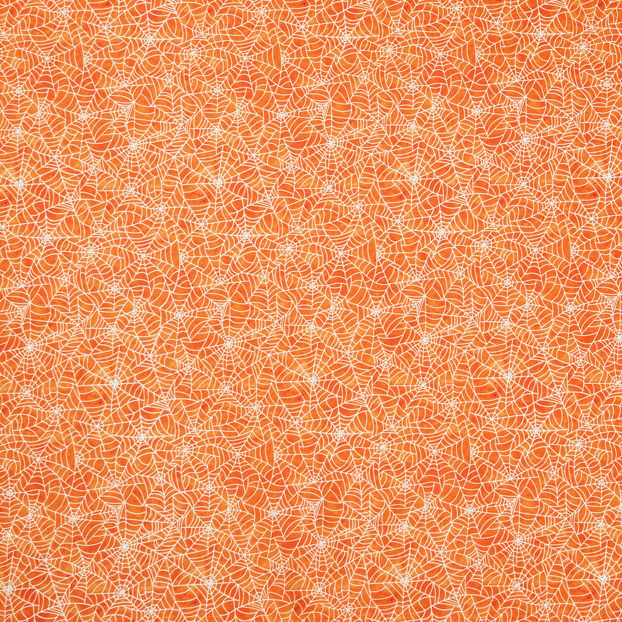 Ghosts in the Graveyard - Spiderweb Glow Orange Yardage