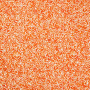 Ghosts in the Graveyard - Spiderweb Glow Orange Yardage