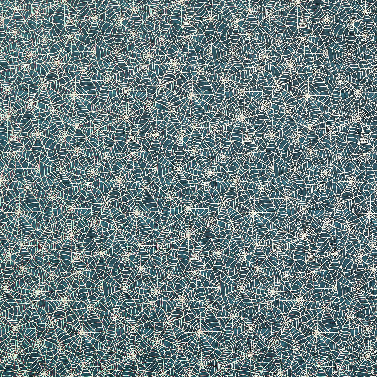 Ghosts in the Graveyard - Spiderweb Glow Black Yardage