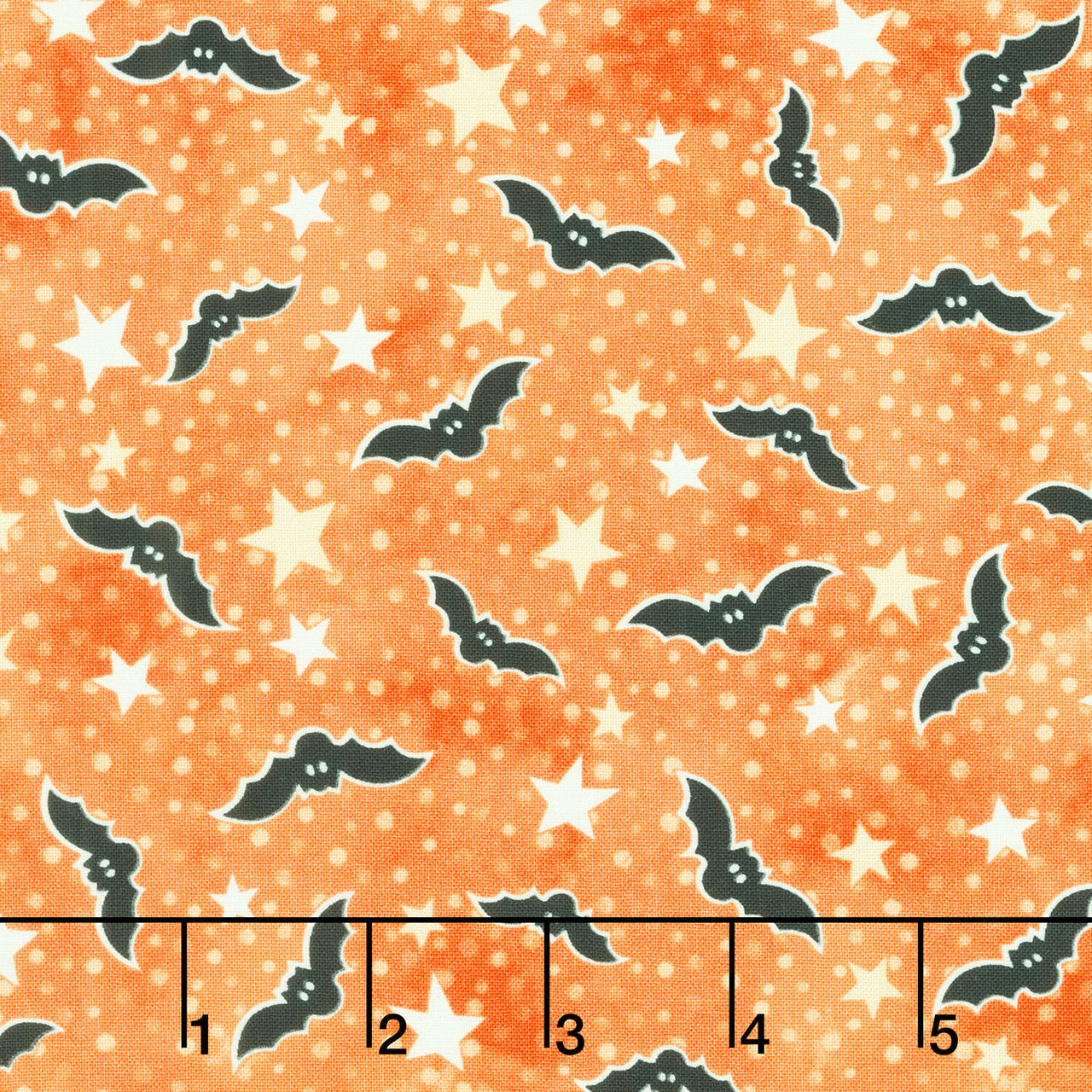 Ghosts in the Graveyard - Bats Glow Orange Yardage