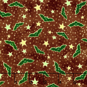 Ghosts in the Graveyard - Bats Glow Orange Yardage