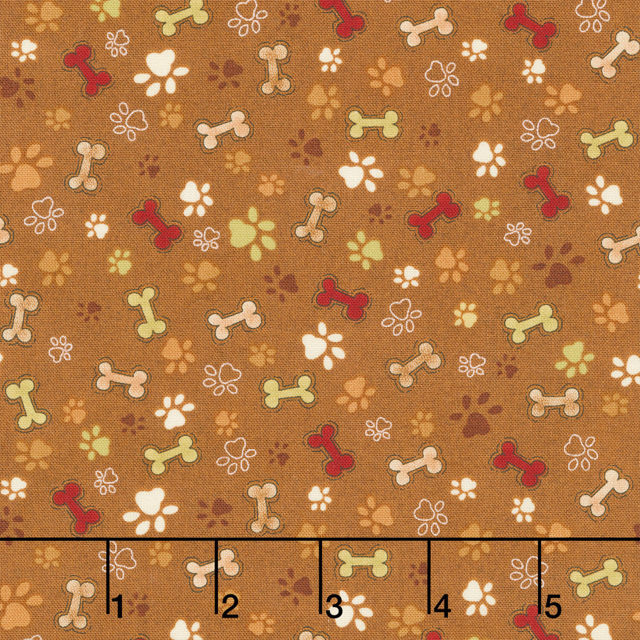 Home is Where the Dogs Is - Paw Prints Brown Yardage