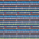 Home is Where the Dogs Is - Collar Stripes Navy Yardage