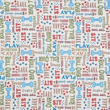 Home is Where the Dogs Is - Word Print Cream Yardage