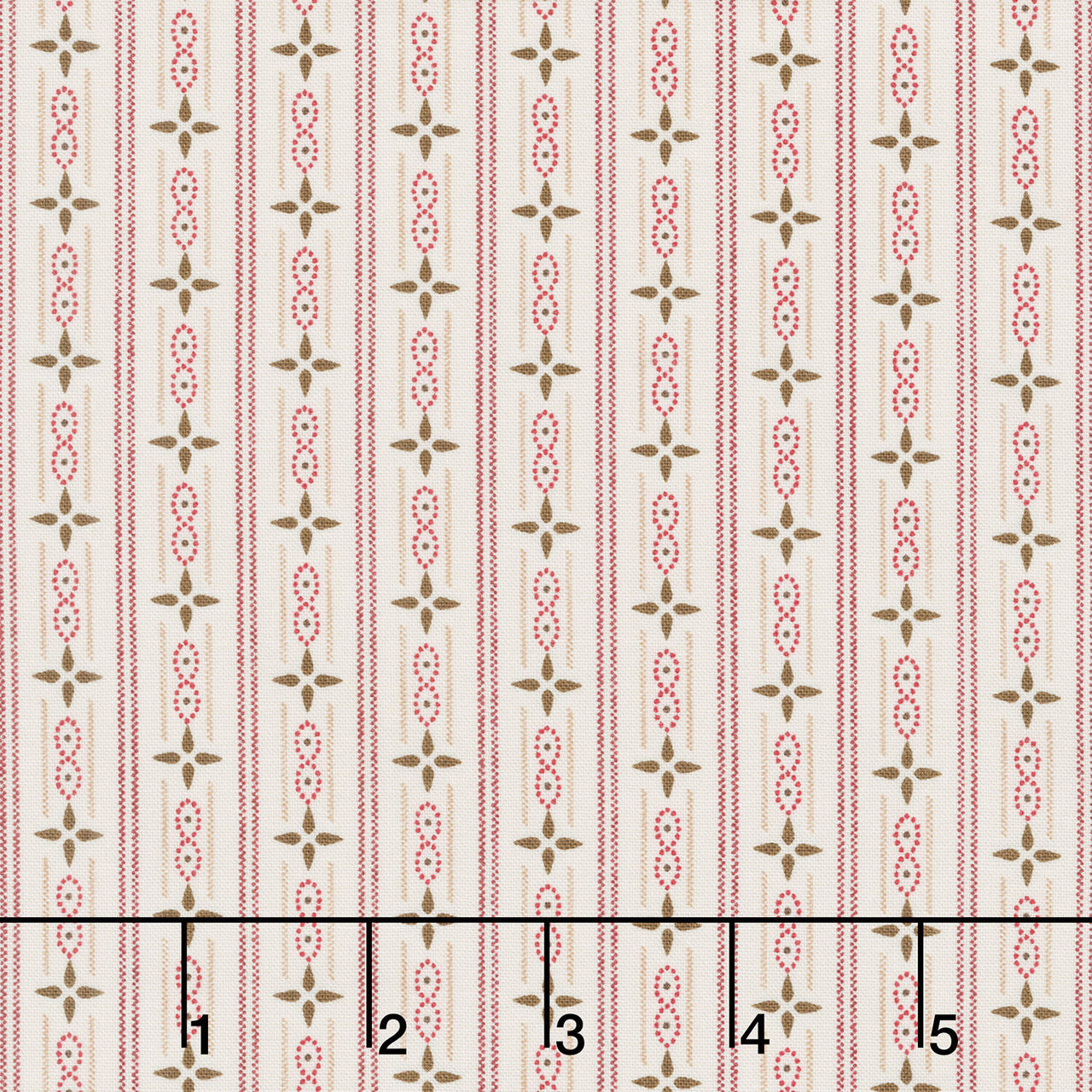 Buttercream and Brickle Bits Basics - Cottage Ticking Stripe Cream Yardage