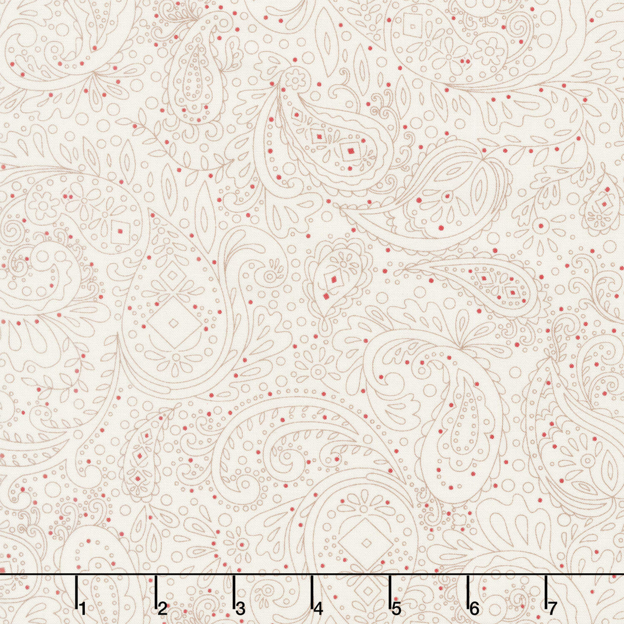 Buttercream and Brickle Bits Basics - Meandering Paisley Cream Yardage