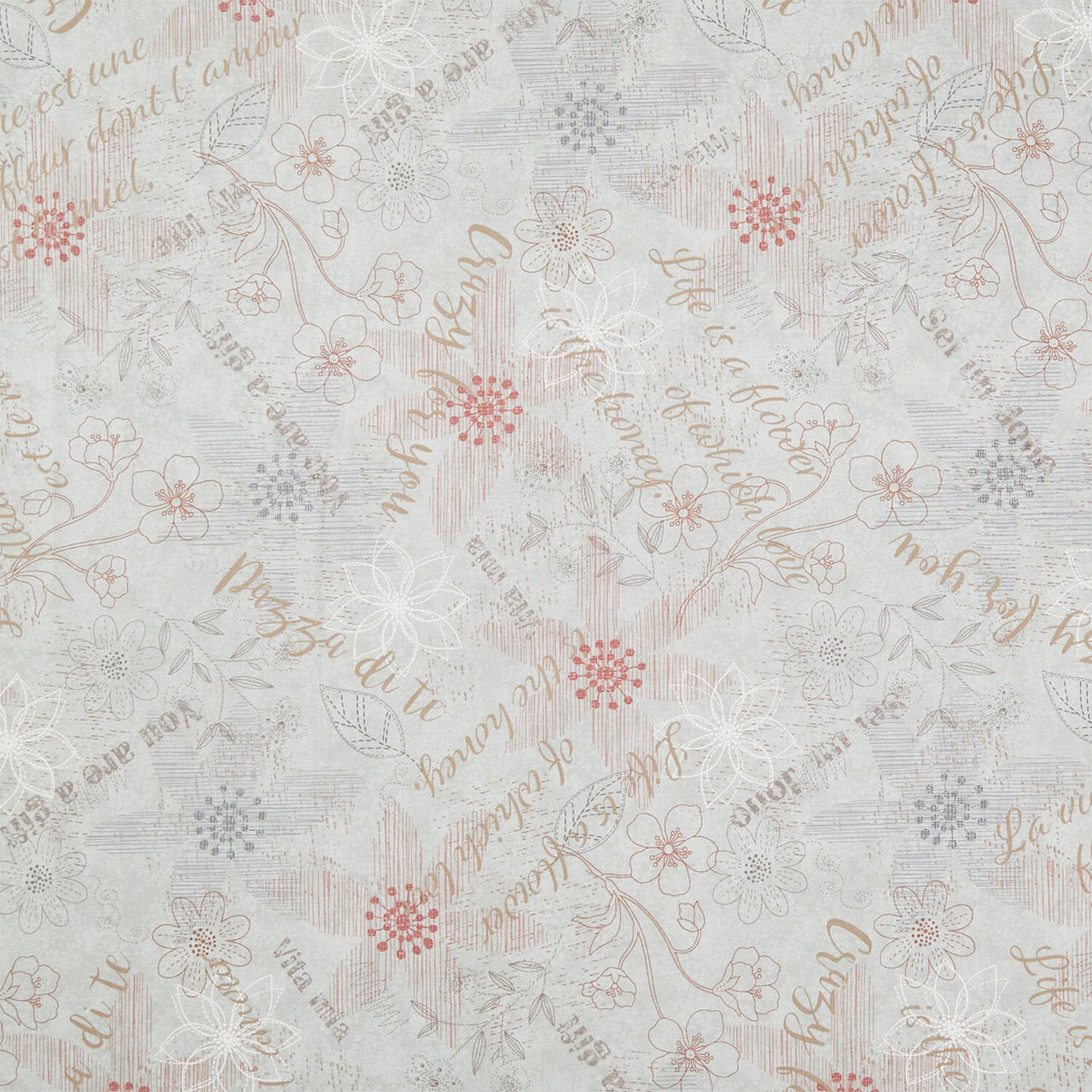 Simply Charming - Mixed Media Blue Yardage