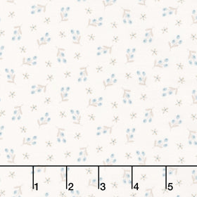 Simply Charming - Flower Bouquets Cream Blue Yardage