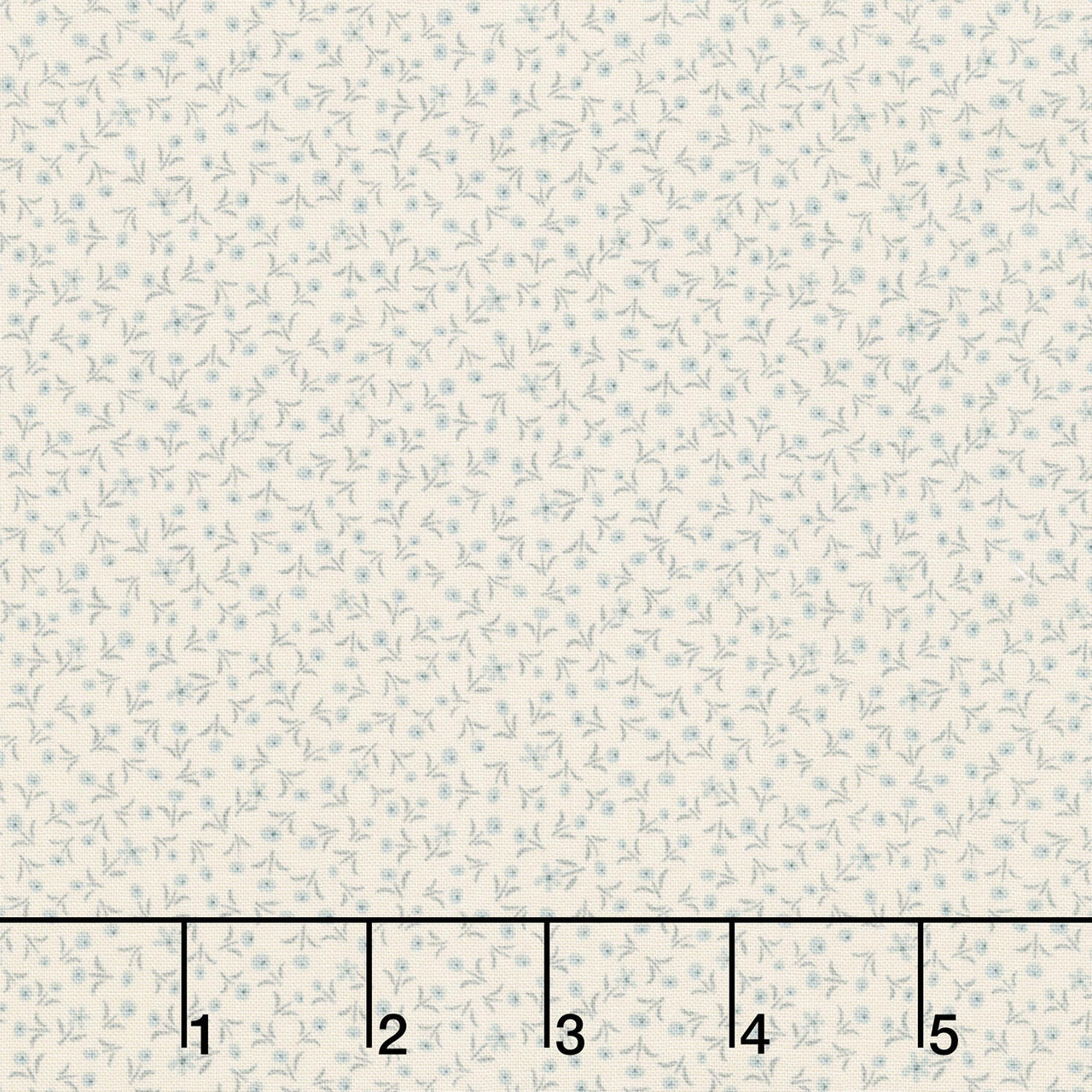 Simply Charming - Tiny Flowers Taupe Blue Yardage