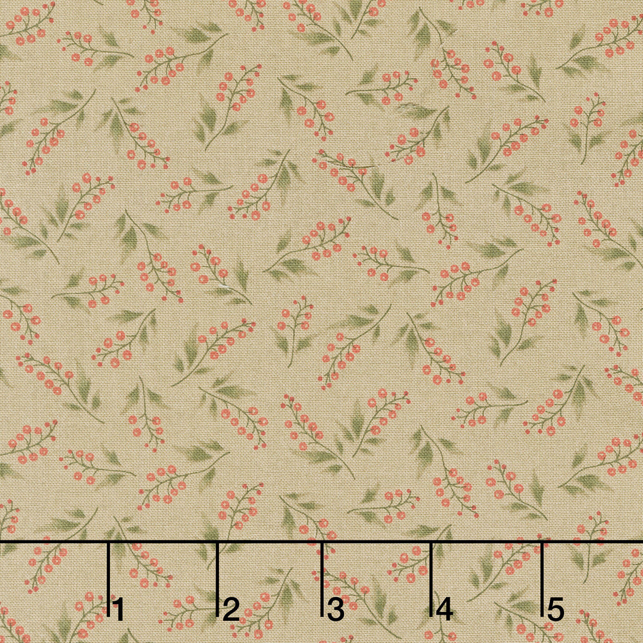 Simply Charming - Trailing Berry Vines Brown Yardage