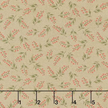 Simply Charming - Trailing Berry Vines Brown Yardage