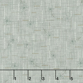 Simply Charming - Textured Flower Toss Blue Yardage