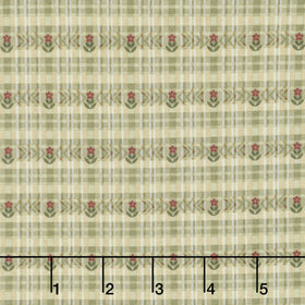 Simply Charming - Flower Plaid Green Yardage