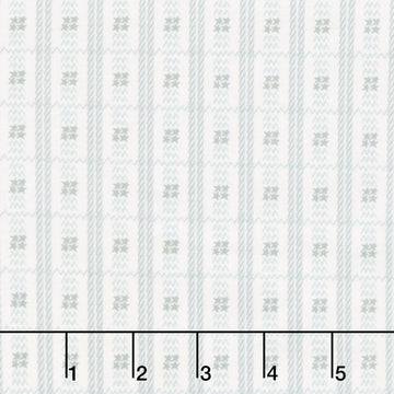 Simply Charming - Star Zig Zag Plaid Cream Blue Yardage