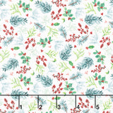 Joyful Snowmen - Small Branches and Berries Multi Yardage