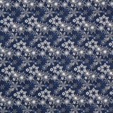 Joyful Snowmen - Snowflakes Navy Yardage