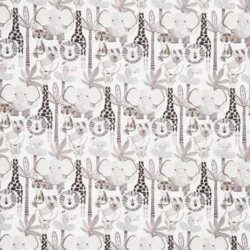 Jungle Romp - Directional Animals Beige Yardage