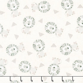 Jungle Romp - Tossed Lions Cream Yardage