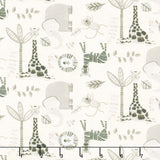 Jungle Romp - Small Allover Animals Cream Yardage