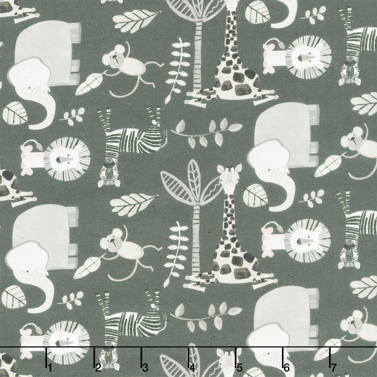 Jungle Romp - Small Animals Black Yardage