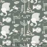 Jungle Romp - Small Animals Black Yardage