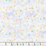 Basket Full of Blessings - Tossed Bunnies Lilac Yardage
