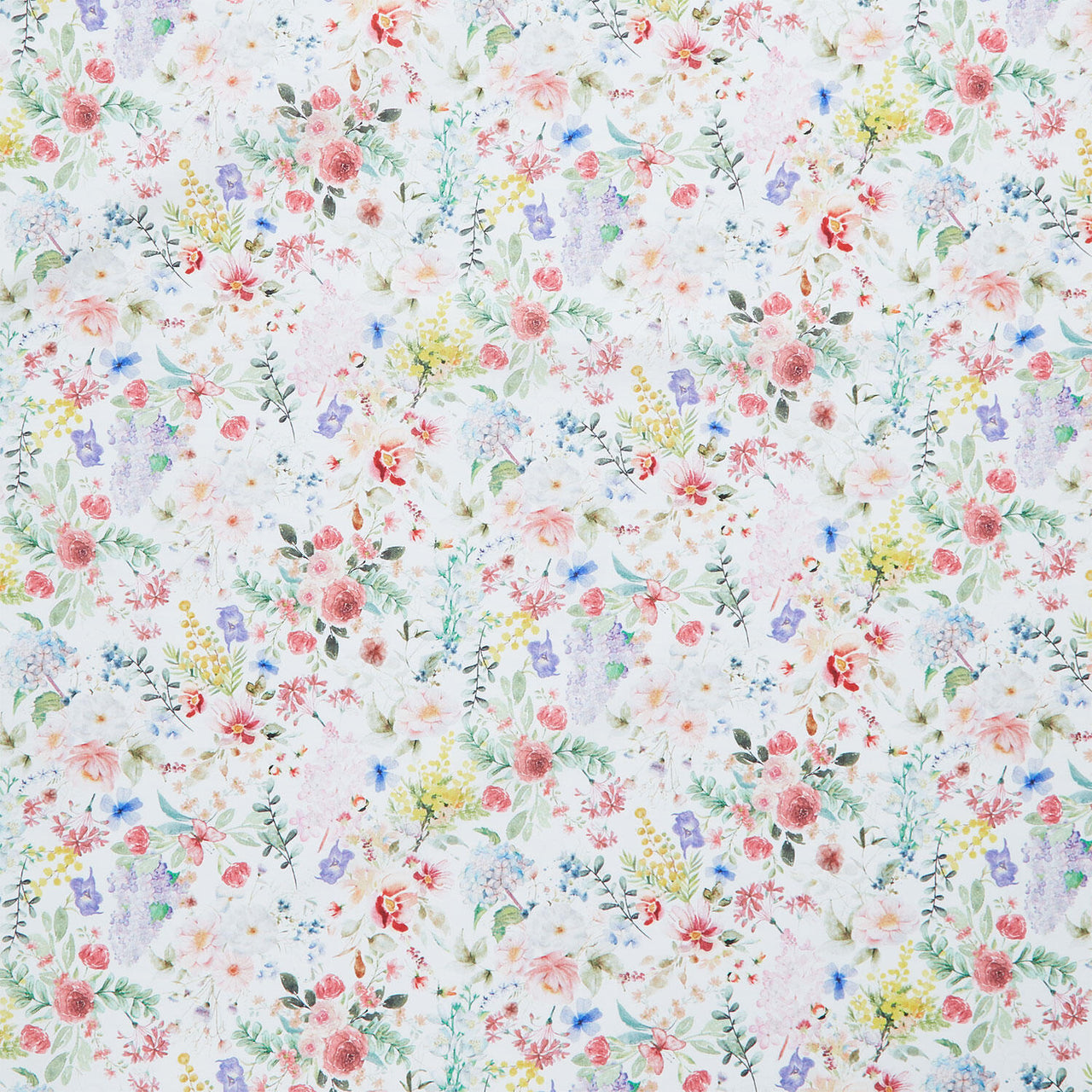 Basket Full of Blessings - Small Floral White Yardage