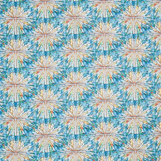 Faith in Full Color - Stained Glass Cross Turquoise/Multi Yardage