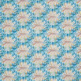 Faith in Full Color - Stained Glass Cross Turquoise/Multi Yardage